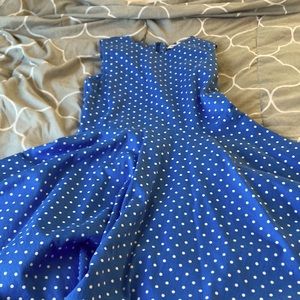 Blue polkadot dress